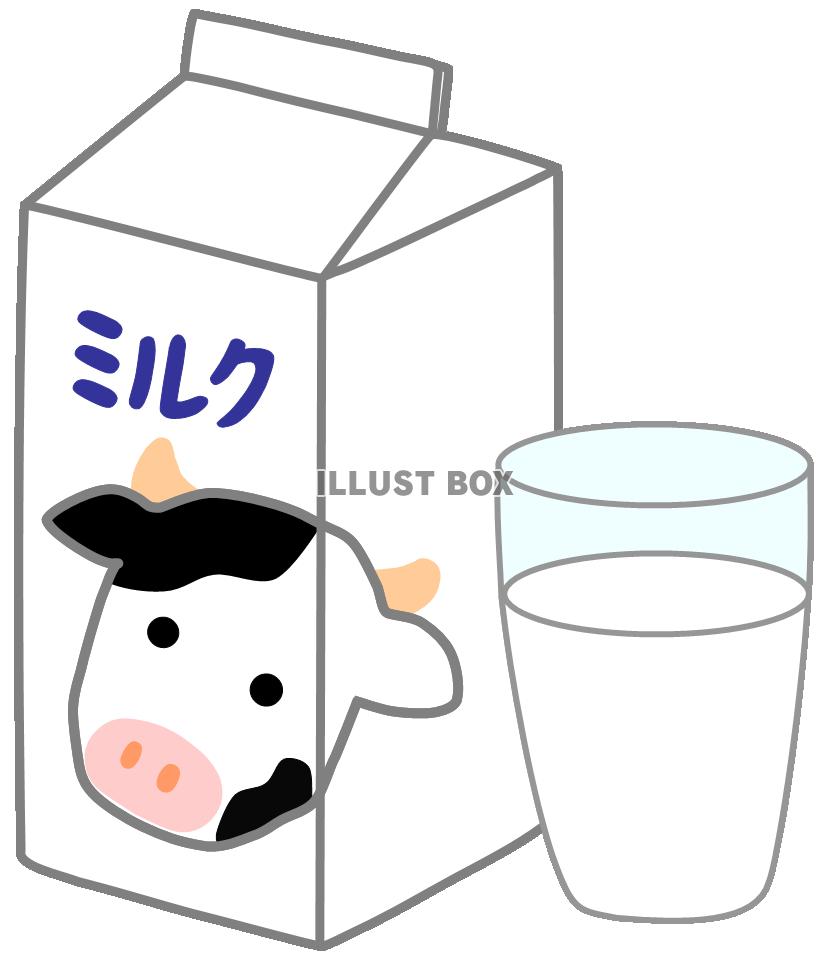 牛乳３（ミルク、紙パック、コップ、飲み物、飲料、夏、うし）