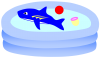 ビニールプール３（ボール、サメのフロート、コップ、夏、子供、幼児、水遊び）