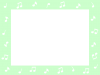 音符のフレーム　緑色枠（おんぷ、音楽）