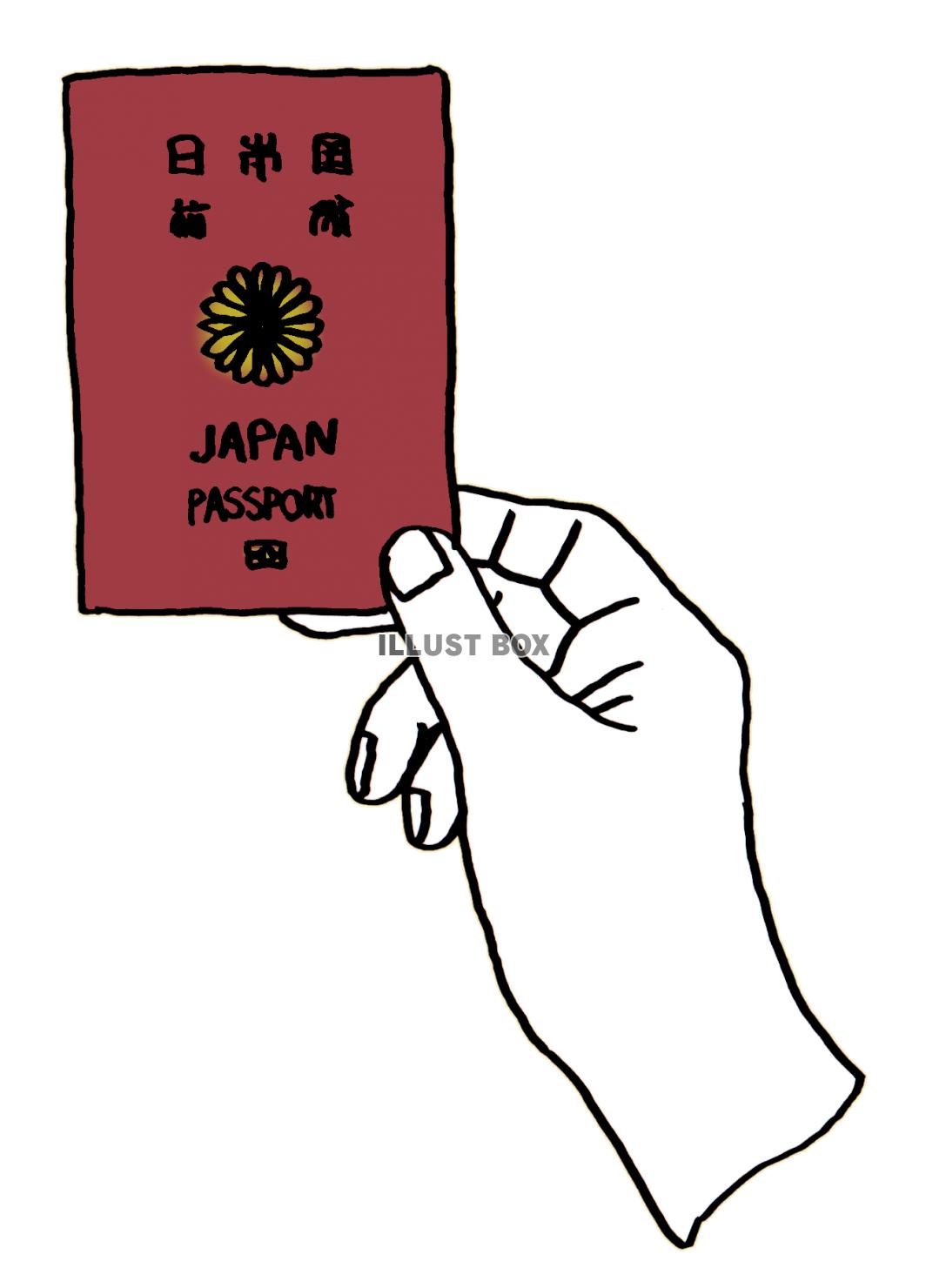 パスポート　手で持つ