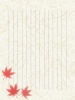 和紙の便箋縦書き、もみじのイラスト背景