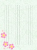 和紙の便箋縦書き、桜の花のイラスト背景
