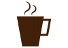 湯気の立つコーヒーカップのシルエットアイコン