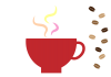 コーヒー豆とカップのアイコン