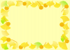 いちょうの葉っぱのフレーム３（秋、ぎんなん、黄葉、銀杏、イチョウ）