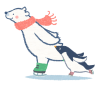 スケートシロクマ＆ペンギン