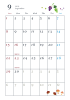 2019年カレンダー　9月　縦型