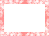 桜の花フレーム花模様の飾り枠素材イラスト。透過PNG