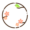 円形メジロ桜フレーム　透過png