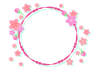 桜舞うラフなピンクの円フレーム