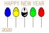 五色のマウスの2020年賀状
