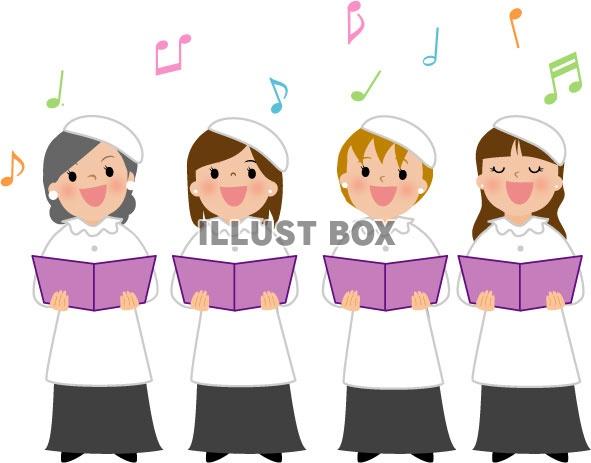 音楽イラスト 教会女声合唱