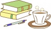 本とコーヒーとペン