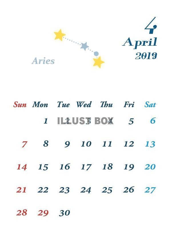 2019年 12星座カレンダー4月