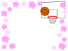 バスケットボールゴールと桜のフレーム（入団・卒団・入部・卒部・春）...