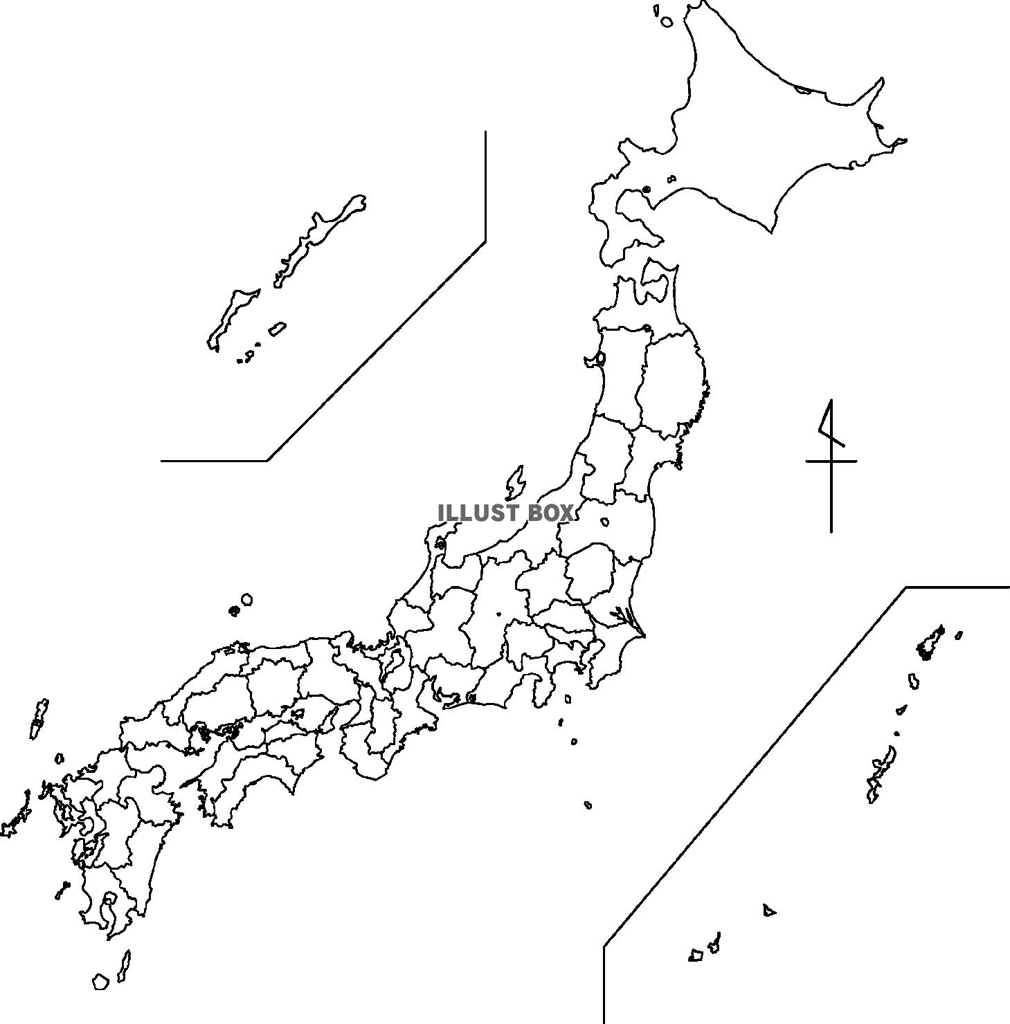 白地図日本全国白地図,地図,日本地図,日本,全国,イラスト,...