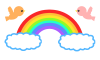 虹と小鳥　透過png