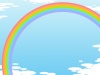 虹と空と雲の壁紙フレーム背景素材イラスト