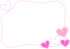 フエルトワッペンとステッチのフレーム枠（ハート３）ピンク