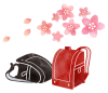 桜とランドセル