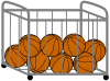 ボールかごとバスケットボール１（スポーツ用具）