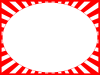 紅白幕フレーム楕円形飾り枠素材イラスト。透過PNG