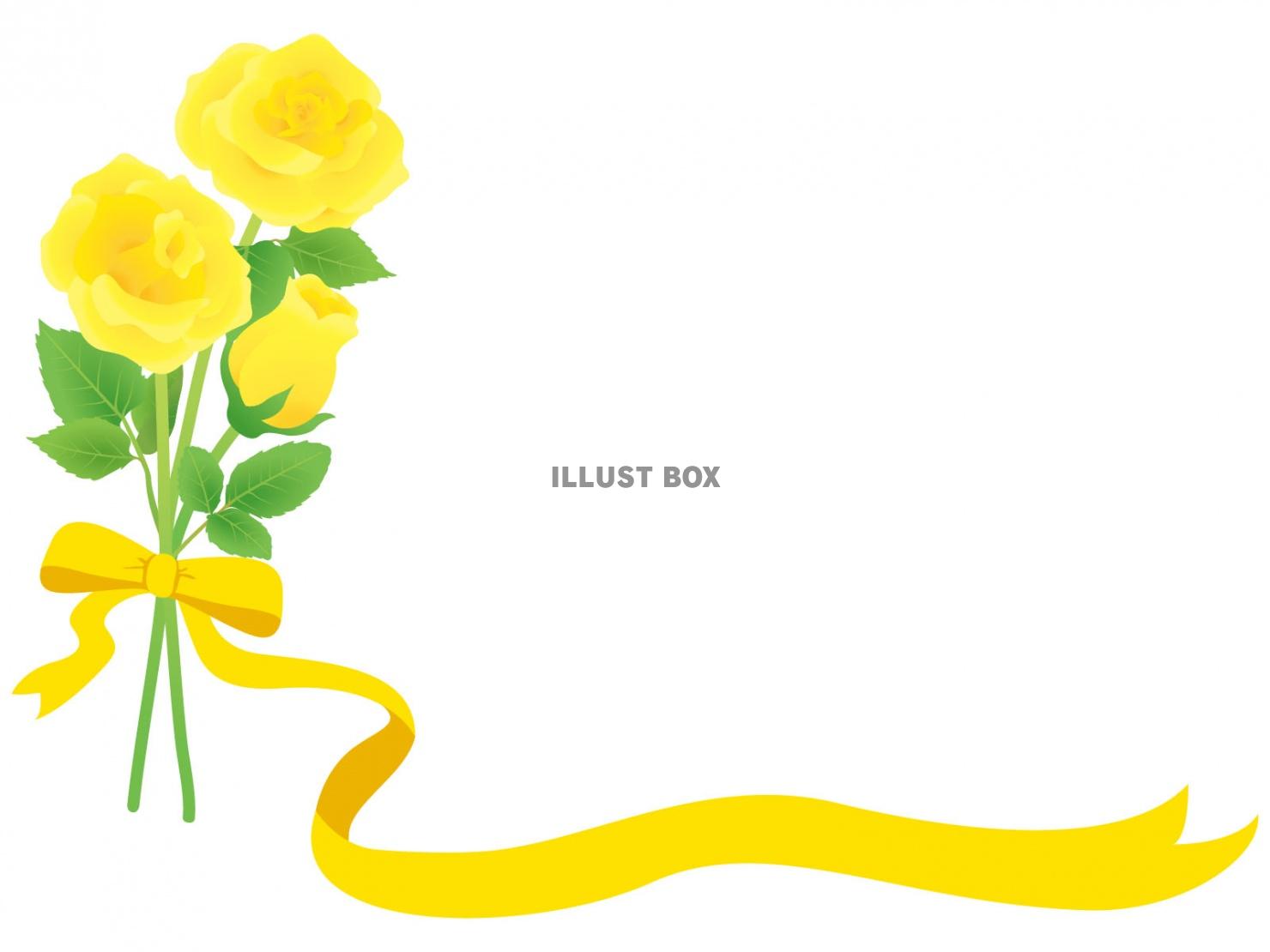 黄色いバラの花束　フレーム
