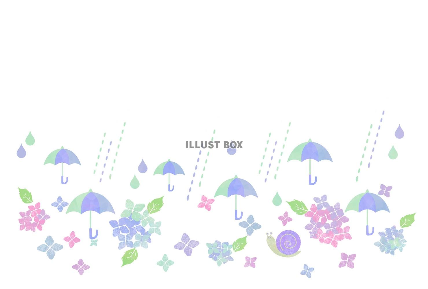 紫陽花と雨傘 03