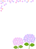 紫陽花フレームシンプル飾り枠素材イラスト。透過PNG