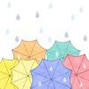 雨とカラフル雨傘 02