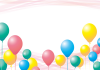風船おしゃれフレーム枠背景ピンクシンプル飾り装飾壁紙バルーンライン,波,カラフル