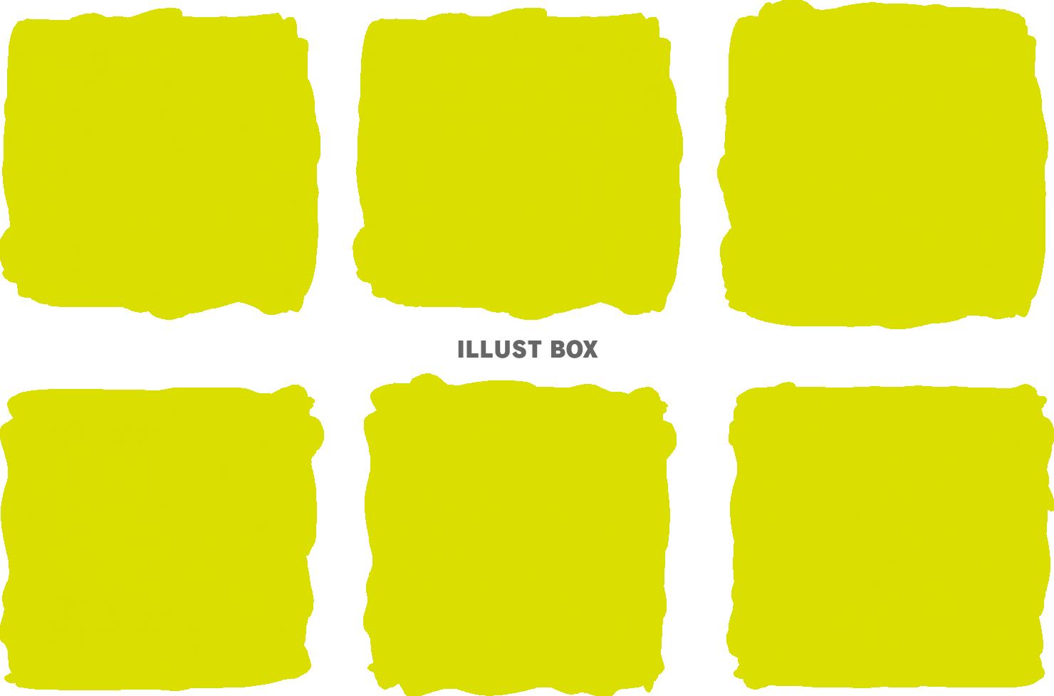 水彩黄緑背景イラスト枠おしゃれフレーム枠緑手描き黄緑色飾りド...