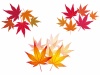 紅葉もみじ葉飾り葉っぱアイコン和秋モミジシンプル和風シルエット10月冬装飾11月