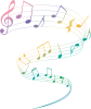 音楽の飾り　虹のグラデイラストです。