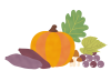 透過・秋のイラスト　カット手書き手描き水彩食欲の秋ブドウカラフル葉9月10月11