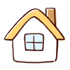 シンプルな家（黄色い屋根）