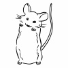 2020年干支ネズミの可愛いモノクロ絵【令和二年子年年賀状素材】