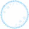 雪の結晶シンプル丸型飾り枠冬イメージ円形【11月12月1月2月頃の水色背景素材】