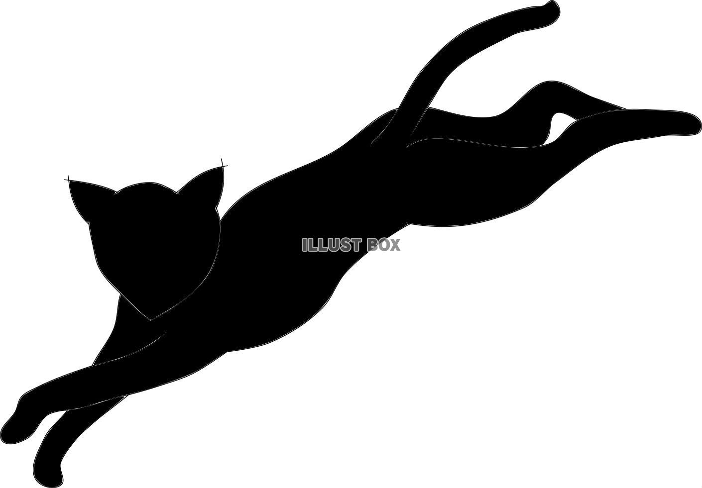 黒猫シルエット【JPG】