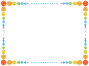 水玉模様フレーム虹色飾り枠素材イラスト。透過PNG