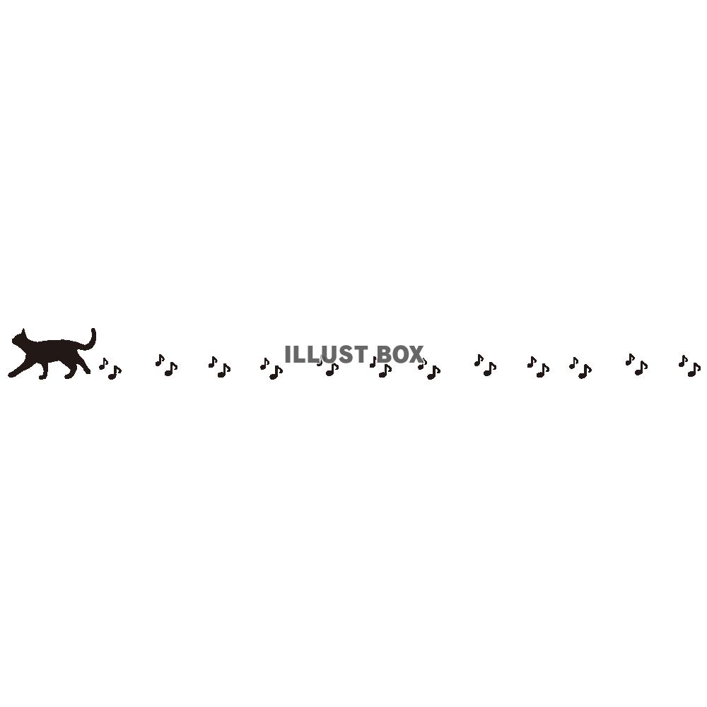 猫と音符のライン