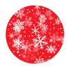 赤丸の雪の結晶　透過png