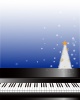 ピアノとクリスマスツリー