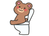 トイレに座るかわいいクマ