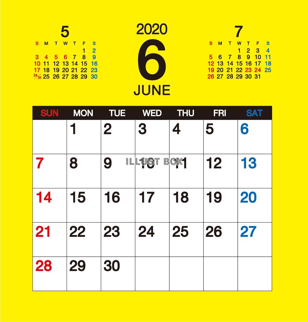 2020年　卓上カレンダー6月分（フロッピー・MOサイズ）