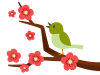 梅の枝と鶯（右）