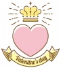 バレンタインロゴ01(ハート、王冠、リボン、シンプル)