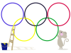 オリンピックのイラスト　ネズミ