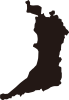 大阪府の地図（OSAKA・マップ・おおさか・MAP）黒色