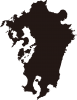 九州の地図（シルエット）黒色